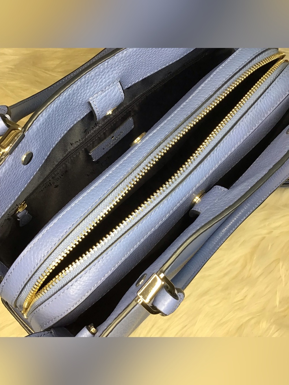 Kate spade triple compartment Leila pebble leather in fresh blue - Picture 11 of 16